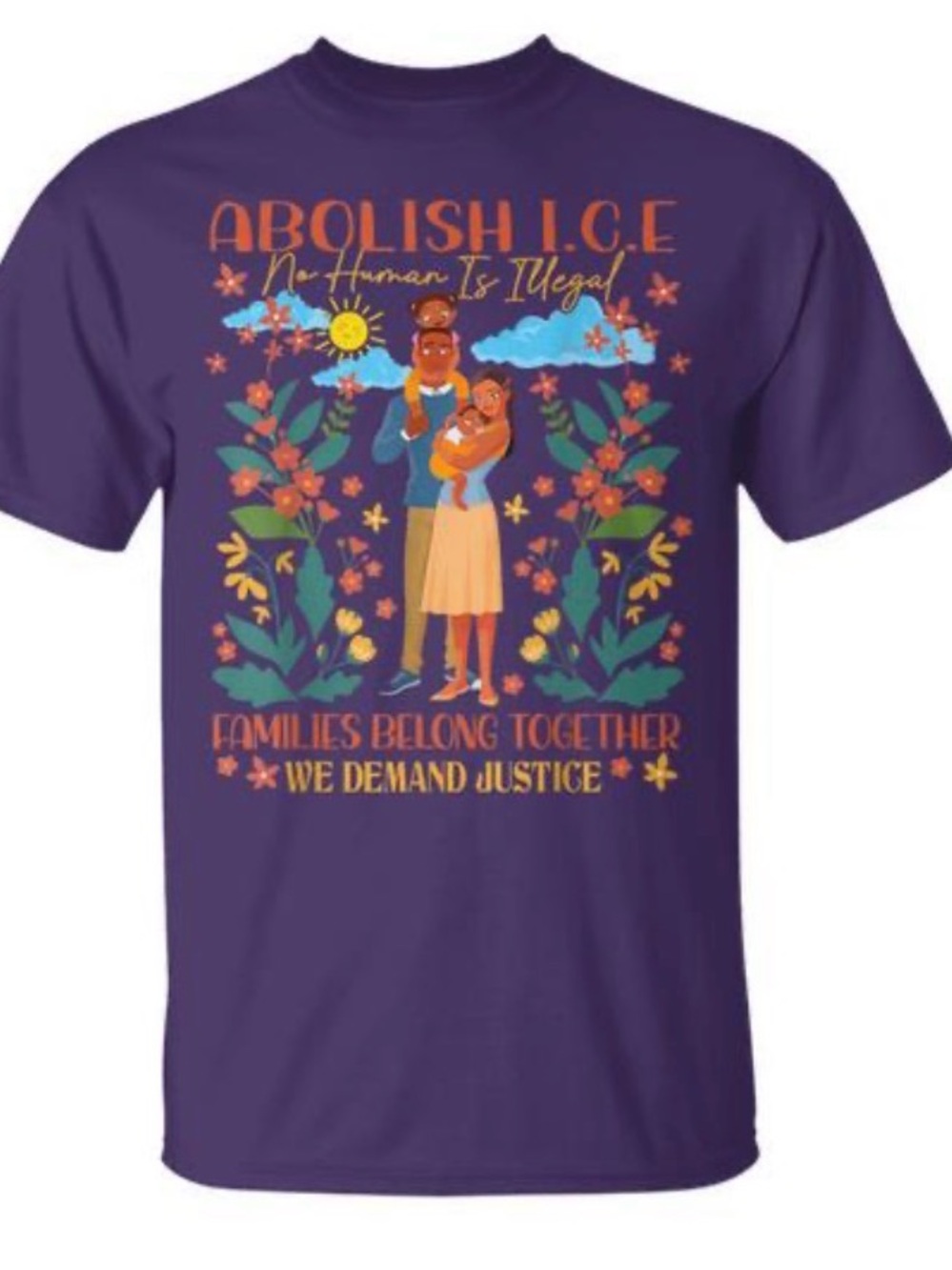 NWT Abolish ICE Justice protest Graphic Tee. Women size L.